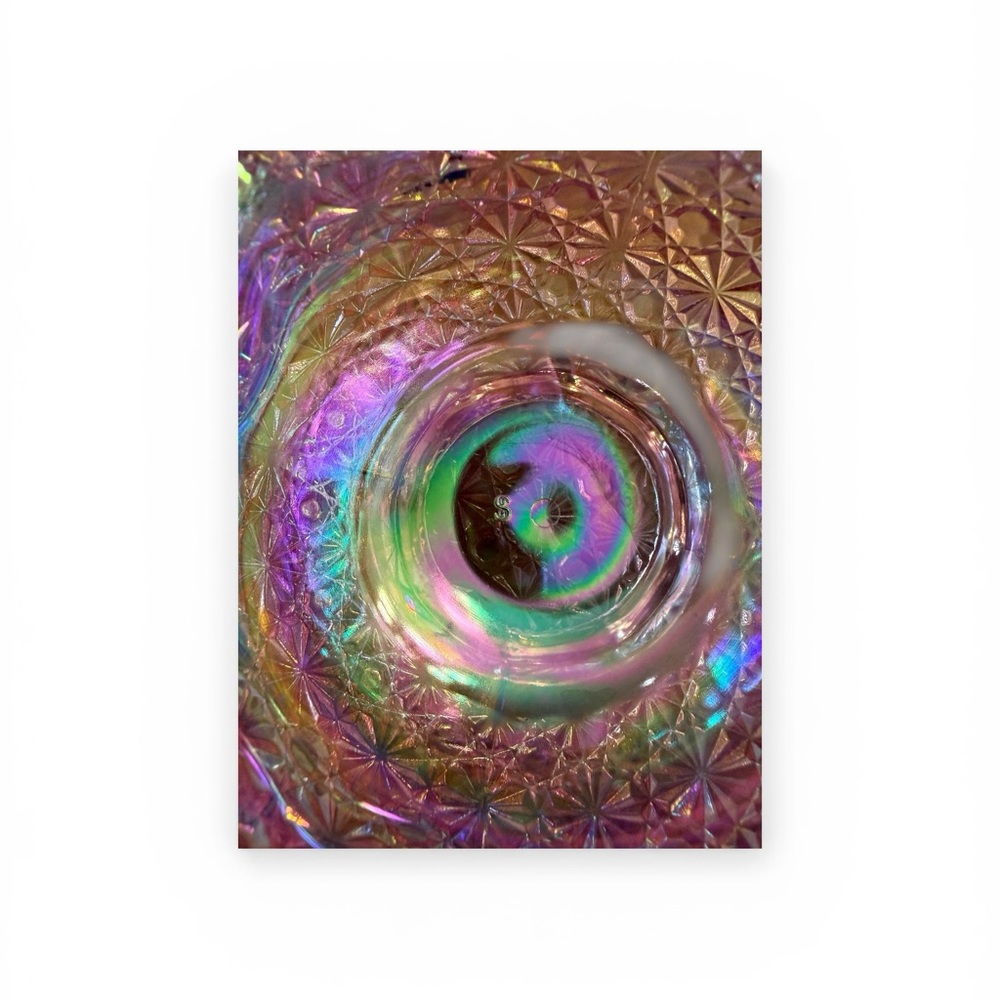 Vintage L.E. Smith Iridescent Pink Carnival Glass Bowl - Picture 9 of 9
